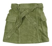 Khaki sametová sukně s páskem 