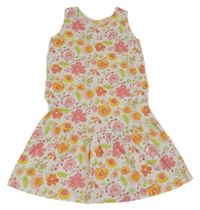 Bílé bavlněné květované šaty s Kids