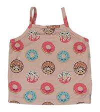 Světlerůžový top s donuty