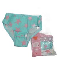 Nové - 5x- Mátové + 2x pruhované + lila + bílé kalhotky s hvězdičkami Matalan