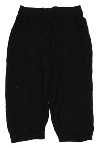 Černé lehké turecké capri kalhoty H&M