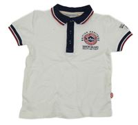 Bílo-tmavomodré polo tričko s logem Lee Cooper