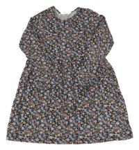 Černo-barevné kytičkované bavlněné šaty H&M