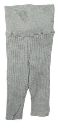 Šedé žebrované pletené kalhoty H&M