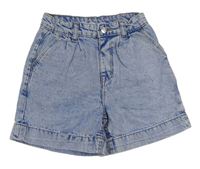 Modré plísňové high rise riflové kraťasy Denim Co.
