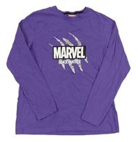 Tmavofialové pyžamové triko s logem - MARVEL PRIMARK