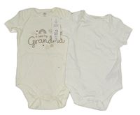 2x - Body - Smetanové s nápisy a medvídky F&F, bílé PRIMARK