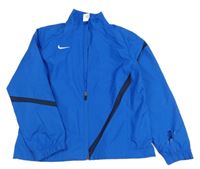 Cobaltově modro-černá šusťáková sportovní bunda s logem Nike