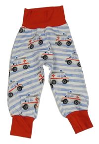 Modro-bílo-červené pruhované turecké tepláky se sanitkami