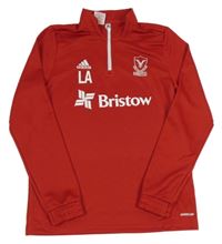 Červená funkční fotbalová mikina se znakem Adidas