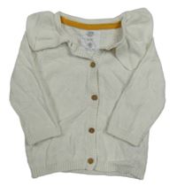 Smetanový vzorovaný propínací svetr s límečkem F&F