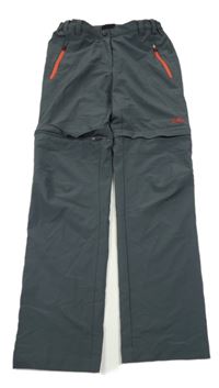 Tmavošedé šusťákové outdoorové kalhoty s odepínacími nohavicemi CMP