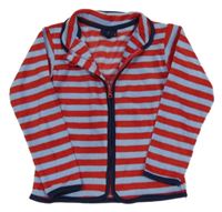 Červeno-světlemodrá pruhovaná fleecová propínací mikina SeaSons