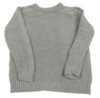 Šedý melírovaný žebrovaný svetr St. Bernard