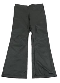 Černé potažené flare kalhoty H&M