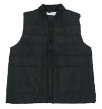 Černá prošívaná šusťáková zateplená vesta H&M