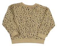 Béžovo-hnědo-černá vzorovaná mikina MANGO