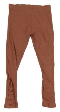 Kakaové žebrované legíny s průstřihy Next