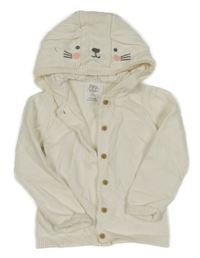 Smetanový propínací svetr s kapucí s králíčkem a kapucí F&F