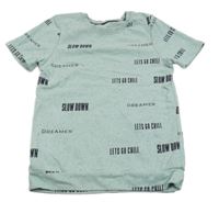 Světlemodré melírované teplákové tričko s nápisy George