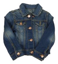 Modrá riflová bunda s límečkem Zara