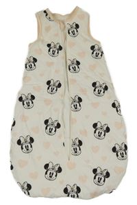 Bílo-světlerůžový zateplený spací pytel s Minnie a srdíčky Disney