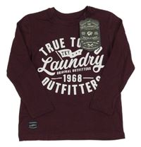 Nové - tmavovínové triko s logem Tokyo Laundry 