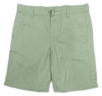 Světlezelené plátěné chino kraťasy H&M