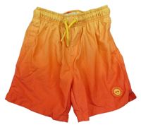 Tmavooranžovo-oranžovo-žluté plážové kraťasy s nášivkou PRIMARK