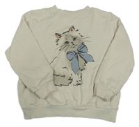 Smetanová mikina s kočičkou H&M
