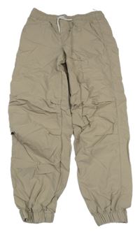 Béžové cuff šusťákové kalhoty C&A