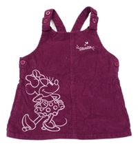 Vínové manšestrové šaty s Minnie PRIMARK