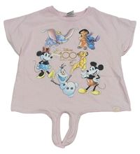 Světlerůžové crop tričko s Disney postavami George