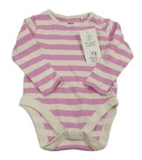 Krémovo-růžové pruhované body F&F
