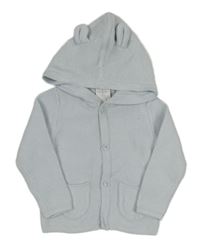 Světlemodrý propínací svetr s kapucí s oušky Jasper Conran