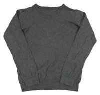 Tmavošedý melírovaný lehký svetr Dunnes