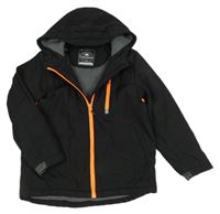 Černá šusťáková zateplená bunda s kapucí George