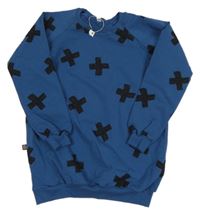 Tmavomodrá mikina s křížky