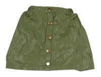 Khaki koženková sukně Shein