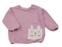 Růžová mikina s kapsou s králíkem George