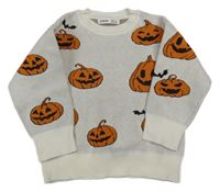 Bílý svetr s dýněmi Shein