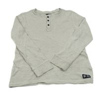 Světlešedé melírované žebrované triko s knoflíky C&A