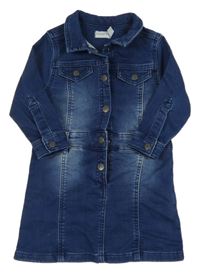 Modré teplákové riflové košilové šaty Orchestra