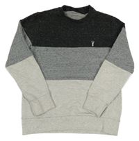 Černo-šedá melírovaná mikina s výšivkou Next