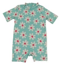 Tyrkysový květovaný UV overal DeFacto