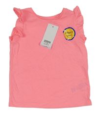 Nové - Neonově růžové tričko s volánky F&F