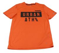 Červené sportovní tričko s nápisem H&M