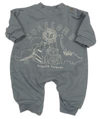 Šedý teplákový overal se zvířaty George