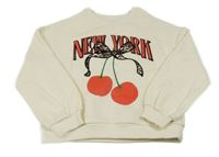 Krémová mikina s třešněmi a mašlí Tu