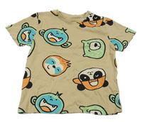 Pískové tričko se zvířaty Primark